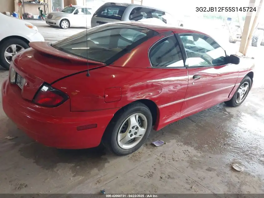 2005 Pontiac Sunfire VIN: 3G2JB12F55S145724 Lot: 42068731
