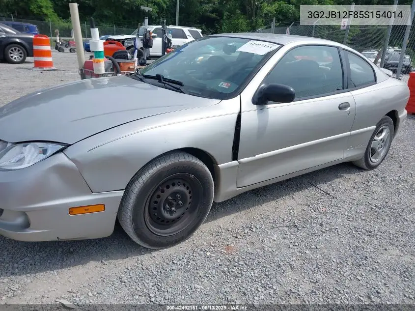 2005 Pontiac Sunfire VIN: 3G2JB12F85S154014 Lot: 42492151