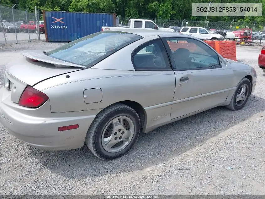 2005 Pontiac Sunfire VIN: 3G2JB12F85S154014 Lot: 42492151