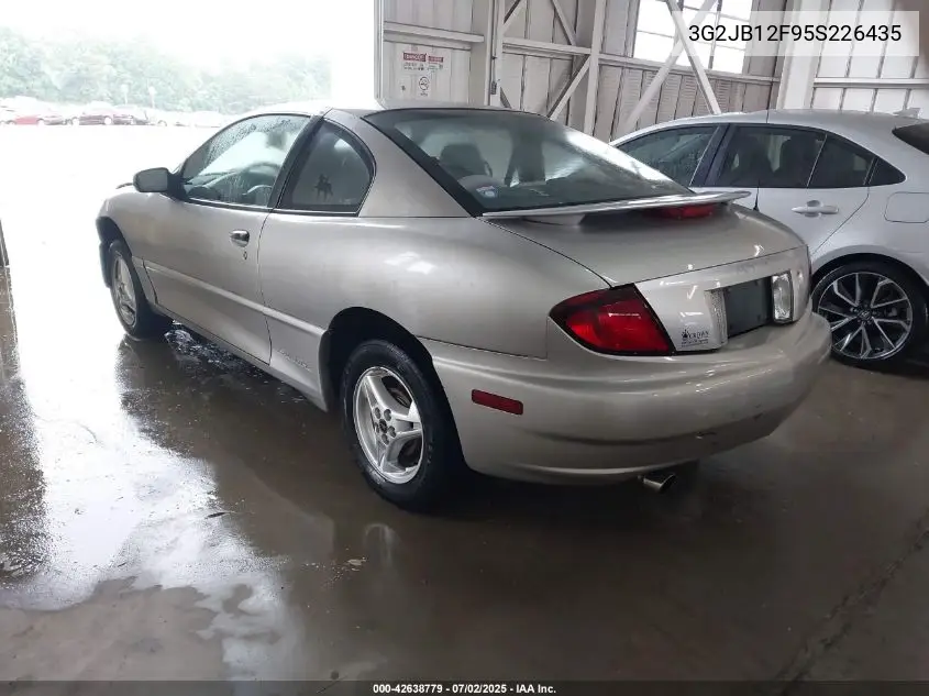 2005 Pontiac Sunfire VIN: 3G2JB12F95S226435 Lot: 42638779