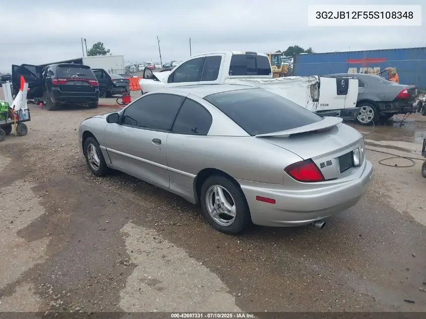 2005 Pontiac Sunfire VIN: 3G2JB12F55S108348 Lot: 42697331