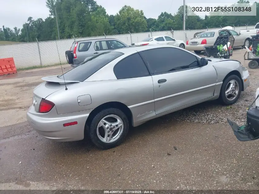 2005 Pontiac Sunfire VIN: 3G2JB12F55S108348 Lot: 42697331