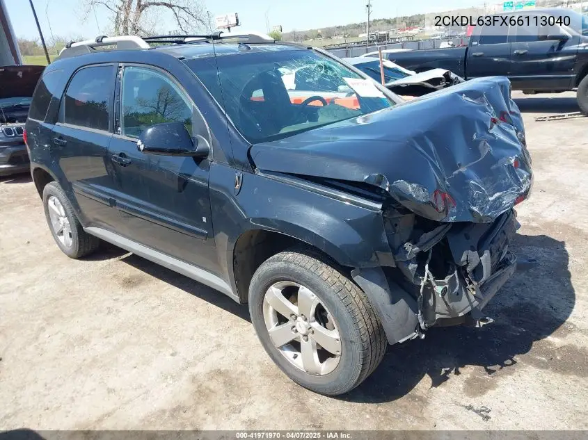 2006 Pontiac Torrent VIN: 2CKDL63FX66113040 Lot: 41971970