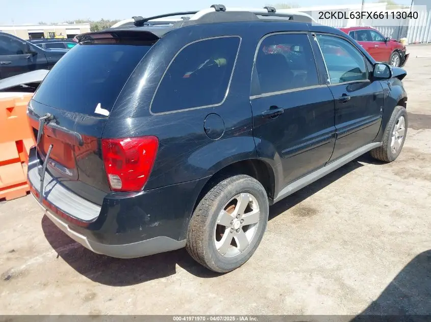 2006 Pontiac Torrent VIN: 2CKDL63FX66113040 Lot: 41971970