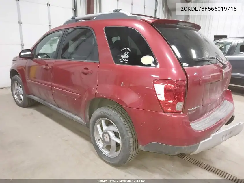 2006 Pontiac Torrent VIN: 2CKDL73F566019718 Lot: 42018958