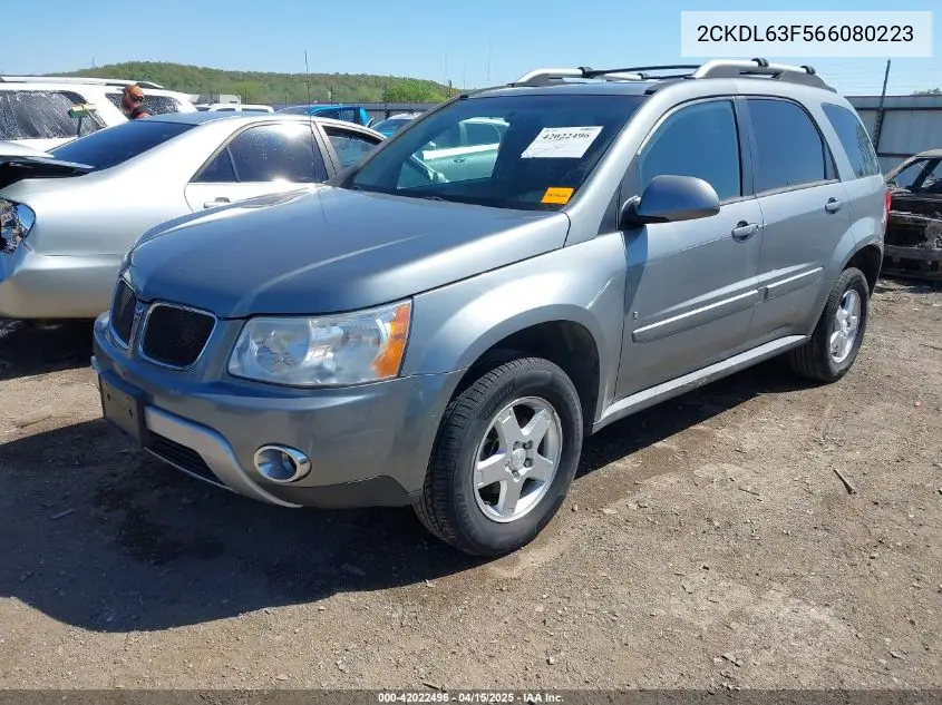 2006 Pontiac Torrent VIN: 2CKDL63F566080223 Lot: 42022496