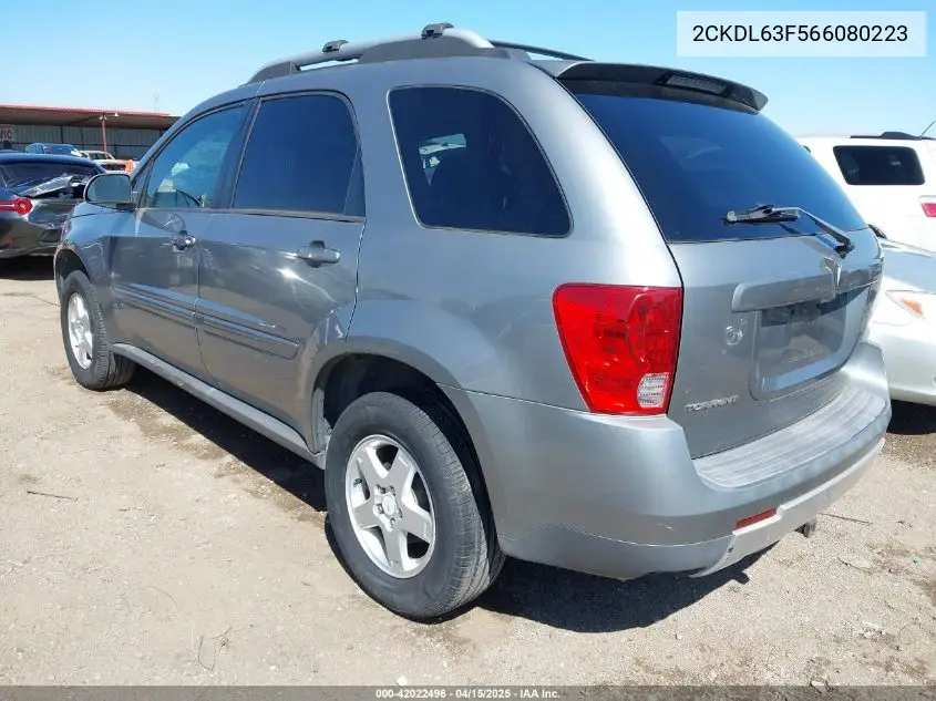 2006 Pontiac Torrent VIN: 2CKDL63F566080223 Lot: 42022496