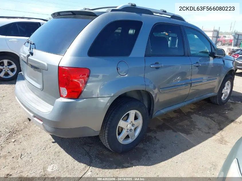 2006 Pontiac Torrent VIN: 2CKDL63F566080223 Lot: 42022496