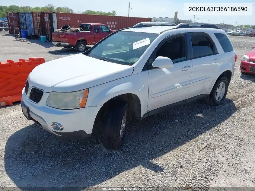 2006 Pontiac Torrent VIN: 2CKDL63F366186590 Lot: 42060364