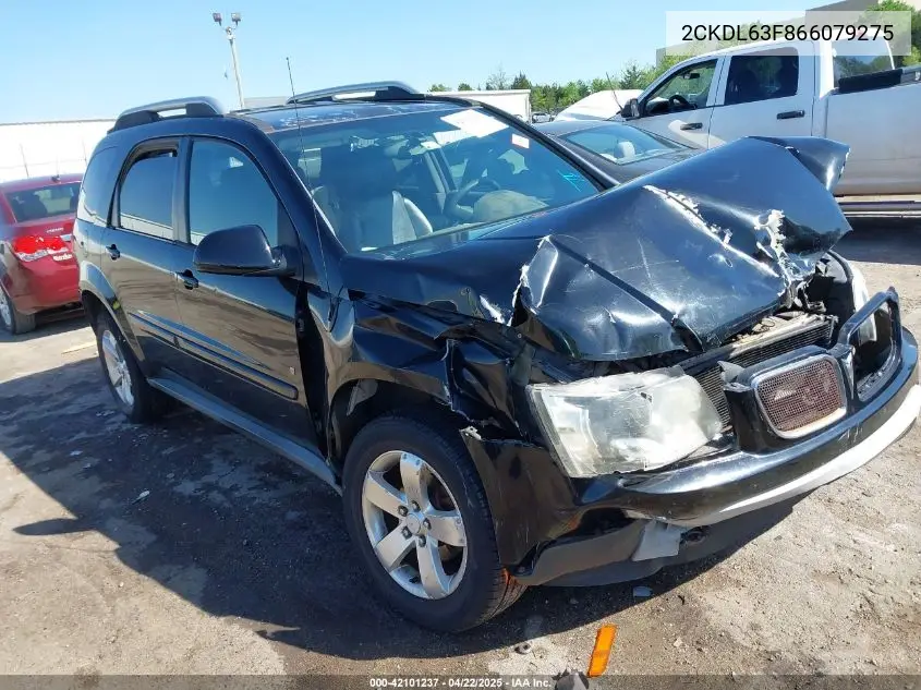 2006 Pontiac Torrent VIN: 2CKDL63F866079275 Lot: 42101237