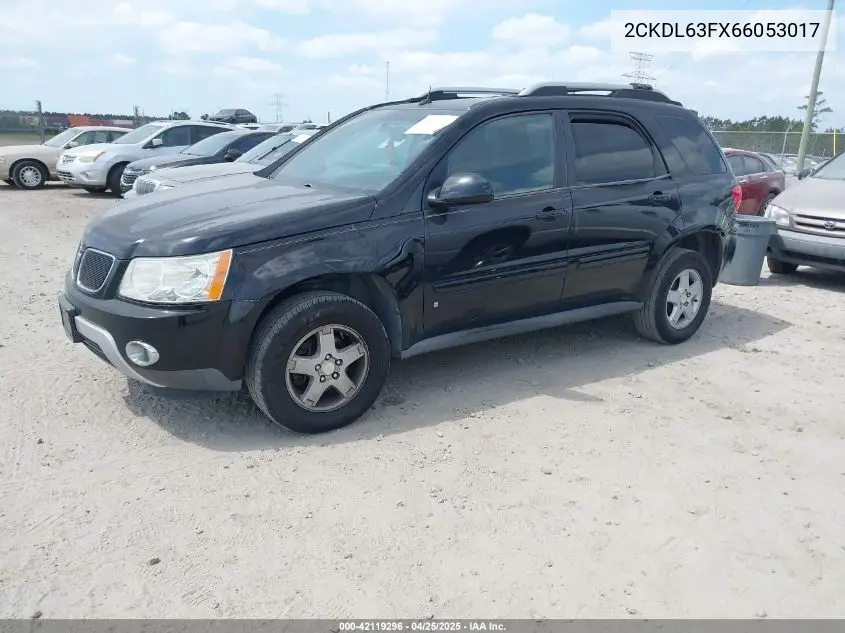 2006 Pontiac Torrent VIN: 2CKDL63FX66053017 Lot: 42119296