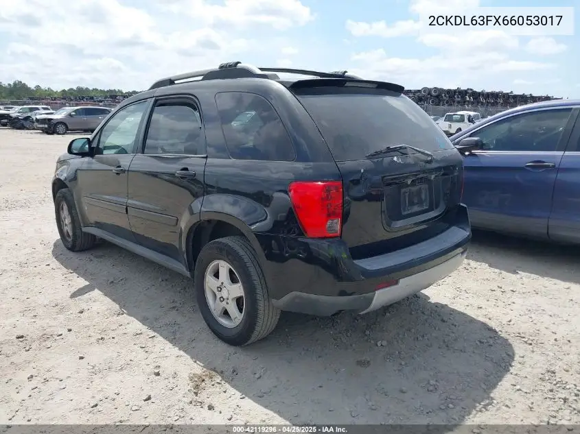 2006 Pontiac Torrent VIN: 2CKDL63FX66053017 Lot: 42119296