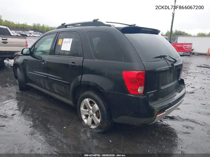 2006 Pontiac Torrent VIN: 2CKDL73F866067200 Lot: 42145792