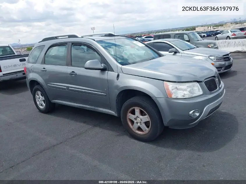 2006 Pontiac Torrent VIN: 2CKDL63F366197976 Lot: 42189199