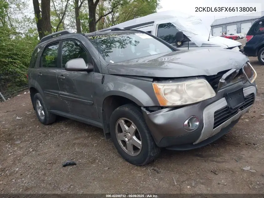 2006 Pontiac Torrent VIN: 2CKDL63FX66138004 Lot: 42200732
