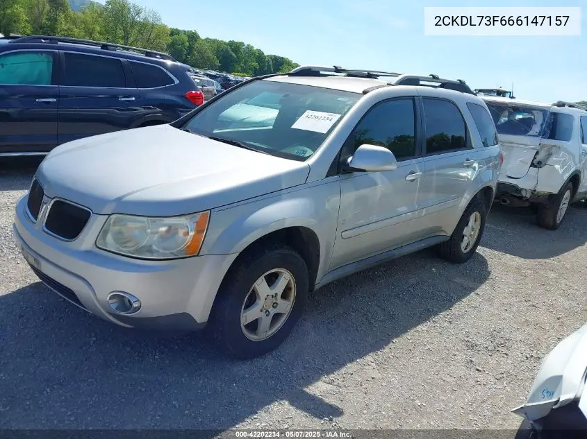 2006 Pontiac Torrent VIN: 2CKDL73F666147157 Lot: 42202234