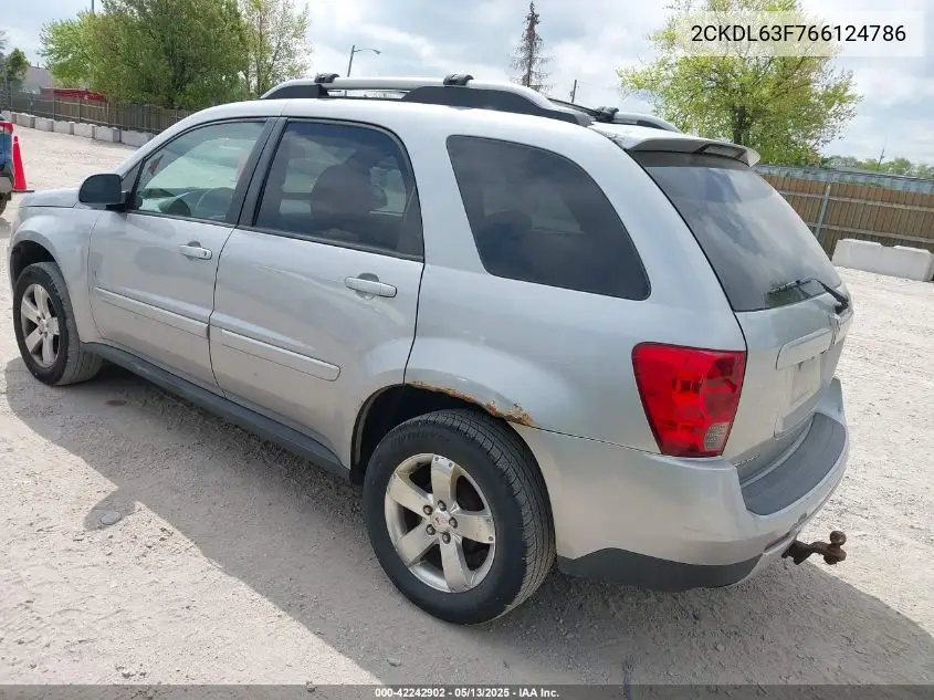 2006 Pontiac Torrent VIN: 2CKDL63F766124786 Lot: 42242902