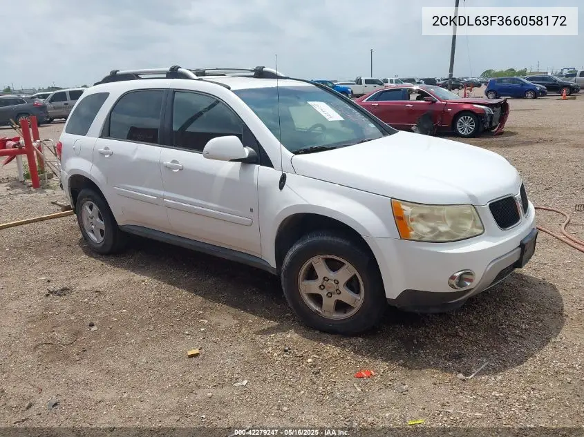 2006 Pontiac Torrent VIN: 2CKDL63F366058172 Lot: 42279247