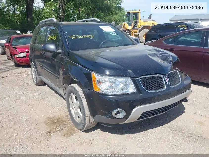2006 Pontiac Torrent VIN: 2CKDL63F466175436 Lot: 42302291