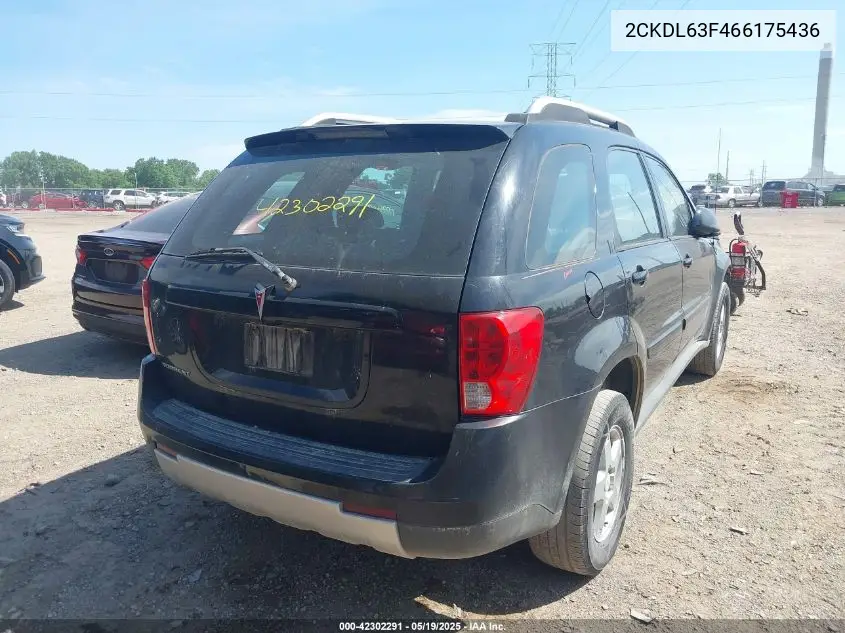 2006 Pontiac Torrent VIN: 2CKDL63F466175436 Lot: 42302291
