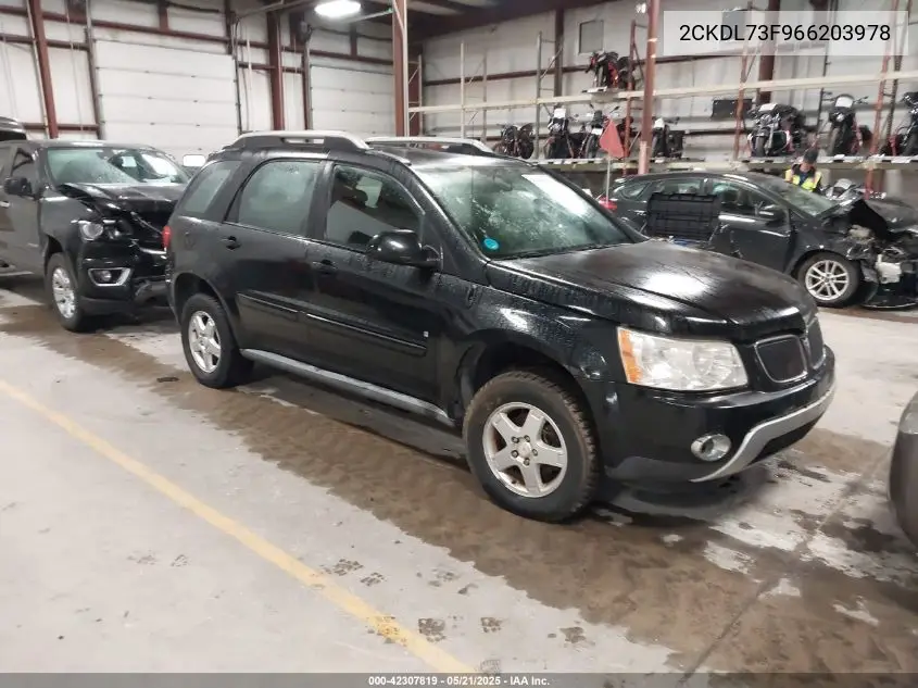 2006 Pontiac Torrent VIN: 2CKDL73F966203978 Lot: 42307819
