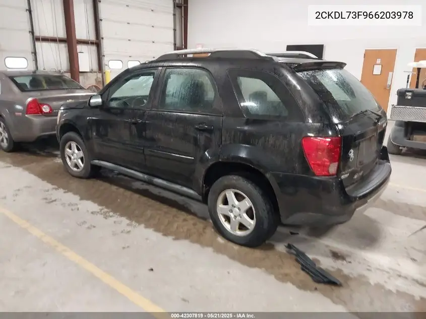 2006 Pontiac Torrent VIN: 2CKDL73F966203978 Lot: 42307819