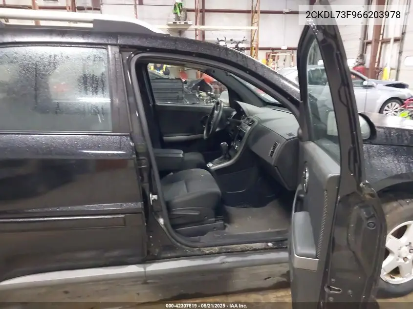 2006 Pontiac Torrent VIN: 2CKDL73F966203978 Lot: 42307819