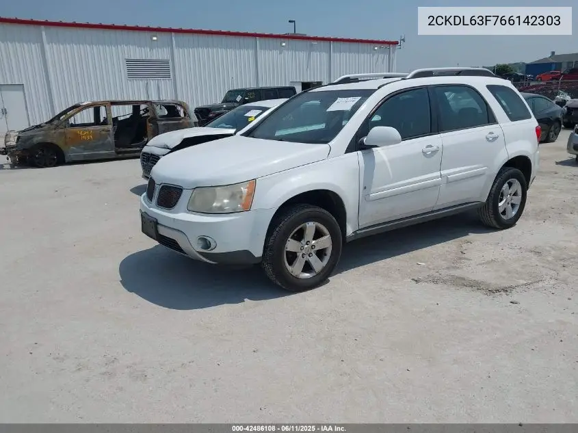 2006 Pontiac Torrent VIN: 2CKDL63F766142303 Lot: 42486108