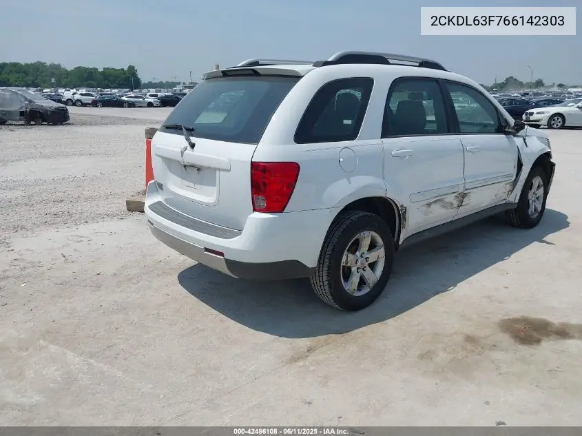 2006 Pontiac Torrent VIN: 2CKDL63F766142303 Lot: 42486108