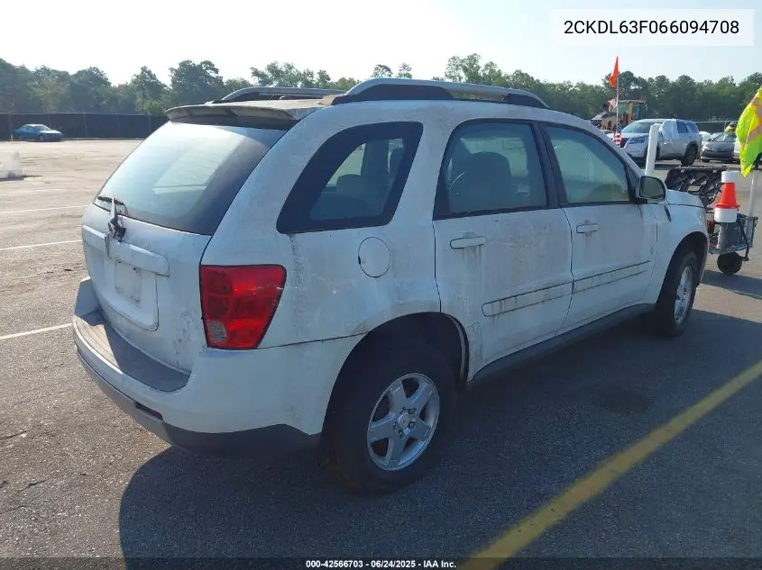 2006 Pontiac Torrent VIN: 2CKDL63F066094708 Lot: 42566703