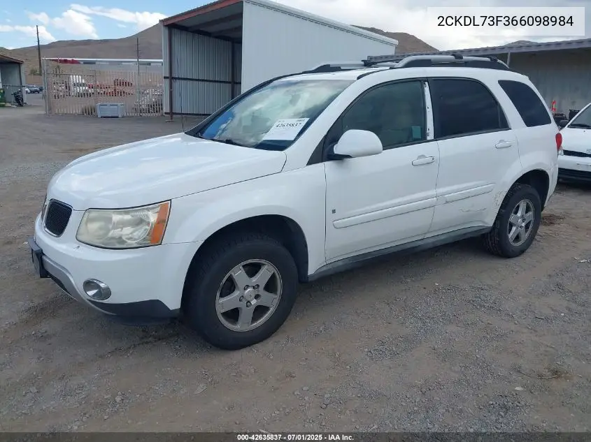 2006 Pontiac Torrent VIN: 2CKDL73F366098984 Lot: 42635837