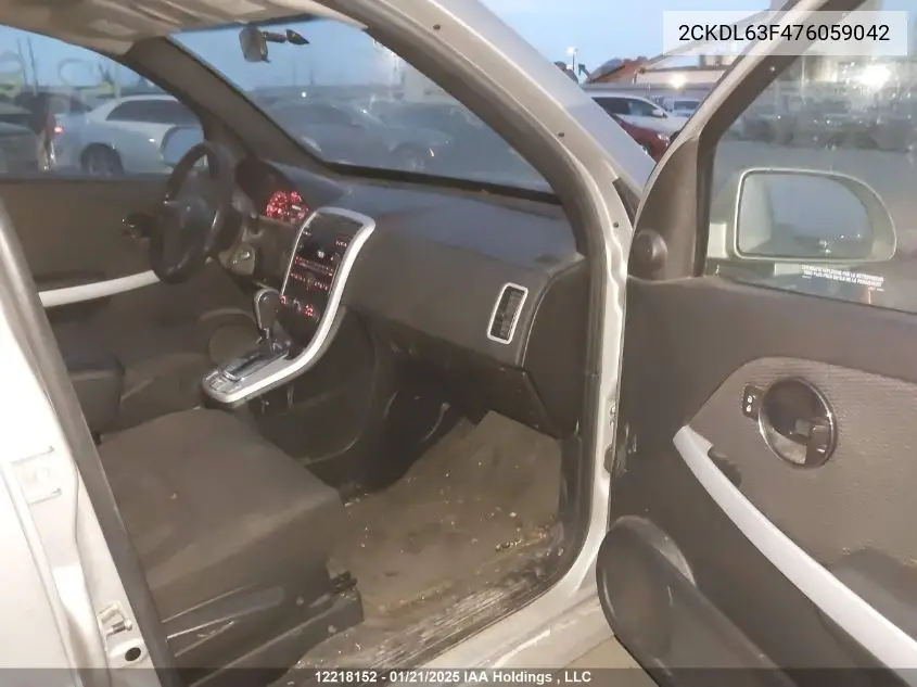 2007 Pontiac Torrent VIN: 2CKDL63F476059042 Lot: 12218152
