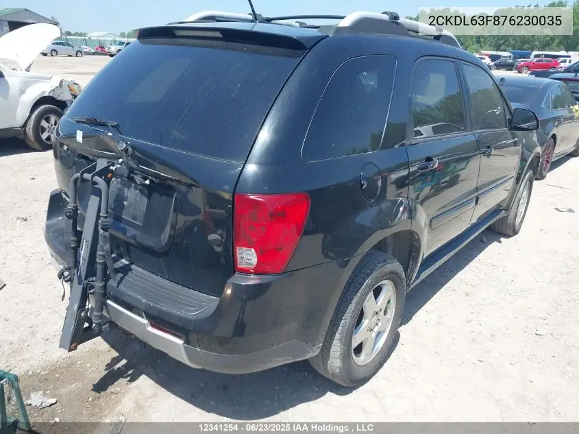 2007 Pontiac Torrent Sport VIN: 2CKDL63F876230035 Lot: 12341254