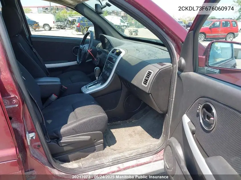 2007 Pontiac Torrent VIN: 2CKDL73F676060974 Lot: 20213973