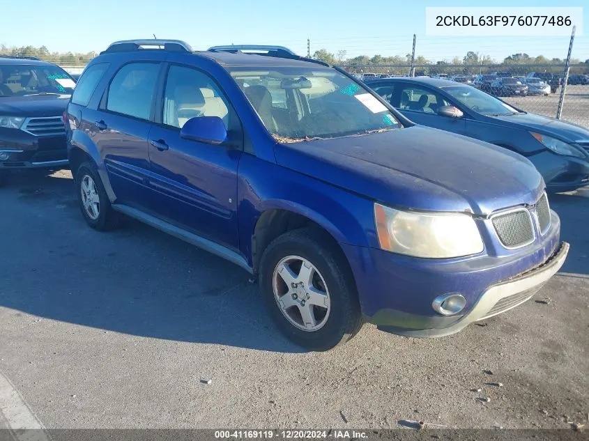 2007 Pontiac Torrent VIN: 2CKDL63F976077486 Lot: 41169119