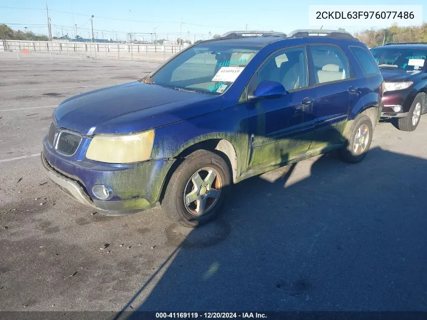 2007 Pontiac Torrent VIN: 2CKDL63F976077486 Lot: 41169119