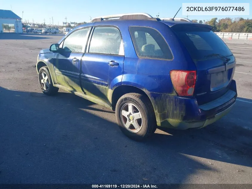 2007 Pontiac Torrent VIN: 2CKDL63F976077486 Lot: 41169119