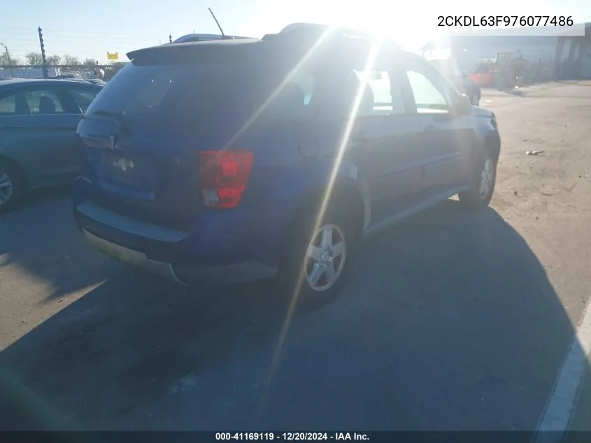 2007 Pontiac Torrent VIN: 2CKDL63F976077486 Lot: 41169119