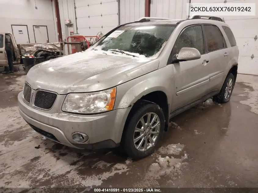 2007 Pontiac Torrent VIN: 2CKDL63XX76019242 Lot: 41410591