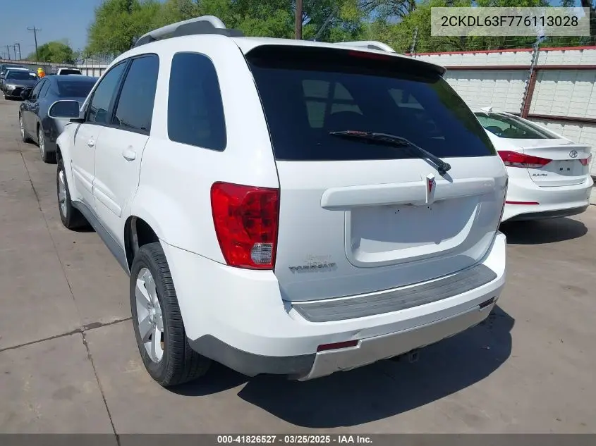 2007 Pontiac Torrent VIN: 2CKDL63F776113028 Lot: 41826527