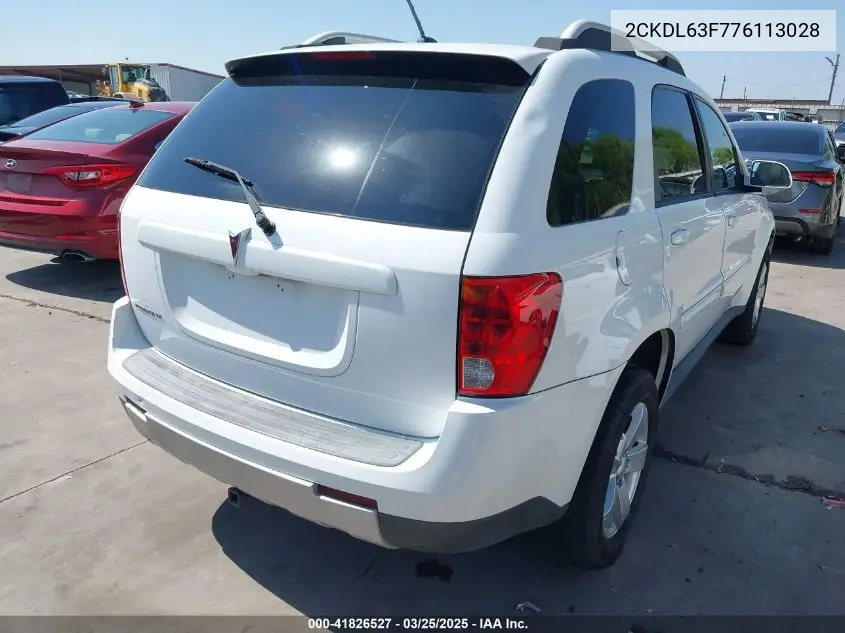 2007 Pontiac Torrent VIN: 2CKDL63F776113028 Lot: 41826527