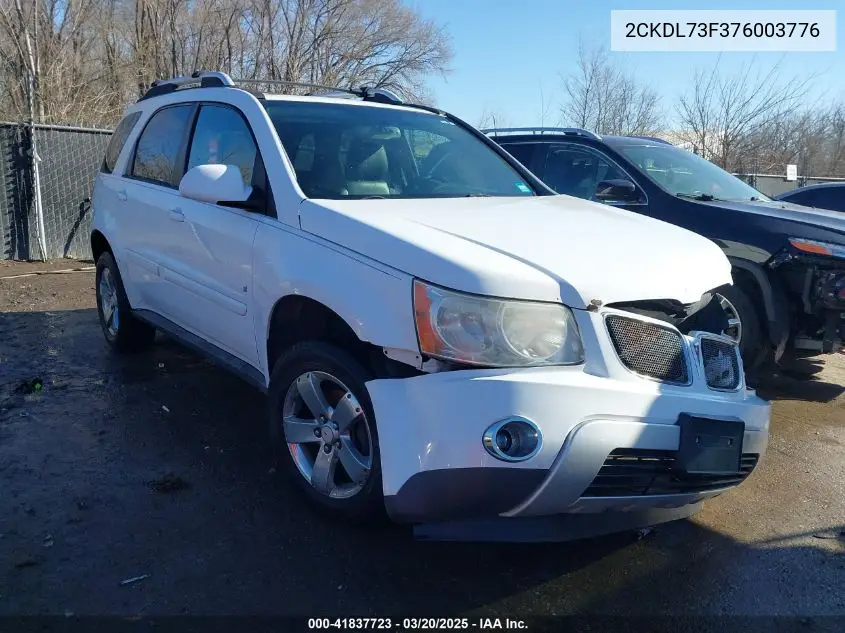 2007 Pontiac Torrent VIN: 2CKDL73F376003776 Lot: 41837723
