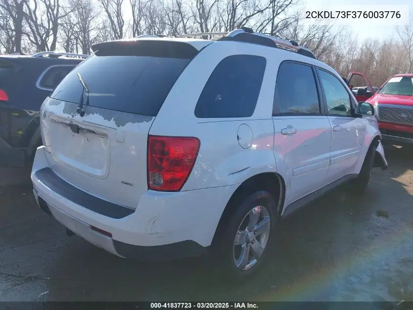 2007 Pontiac Torrent VIN: 2CKDL73F376003776 Lot: 41837723