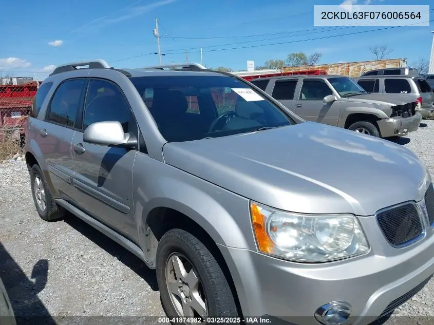 2007 Pontiac Torrent VIN: 2CKDL63F076006564 Lot: 41874982
