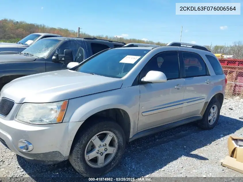2007 Pontiac Torrent VIN: 2CKDL63F076006564 Lot: 41874982