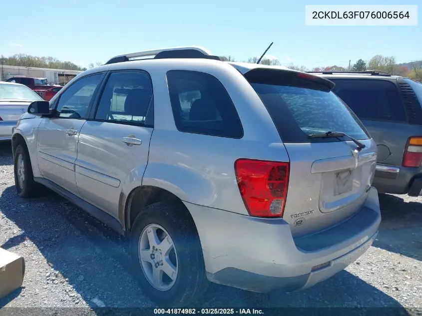 2007 Pontiac Torrent VIN: 2CKDL63F076006564 Lot: 41874982
