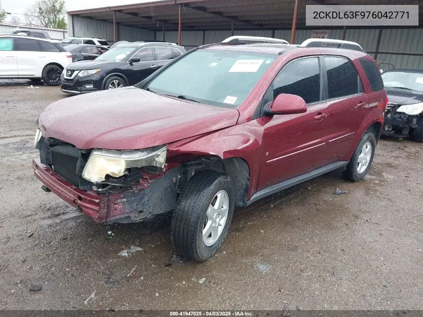 2007 Pontiac Torrent VIN: 2CKDL63F976042771 Lot: 41947025