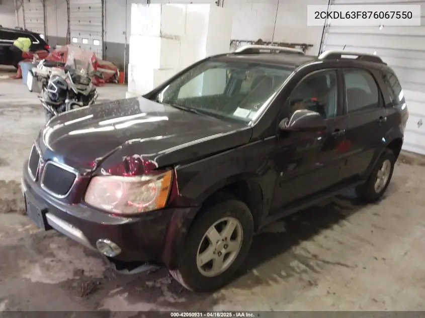 2007 Pontiac Torrent VIN: 2CKDL63F876067550 Lot: 42050931