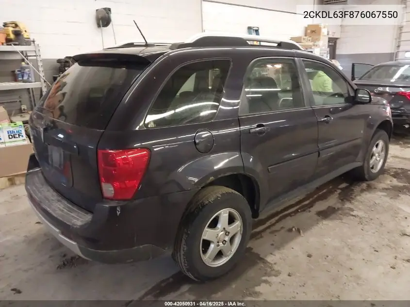 2007 Pontiac Torrent VIN: 2CKDL63F876067550 Lot: 42050931