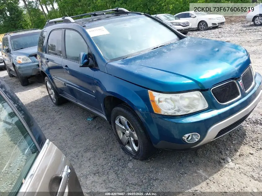 2007 Pontiac Torrent VIN: 2CKDL73F676065219 Lot: 42079407